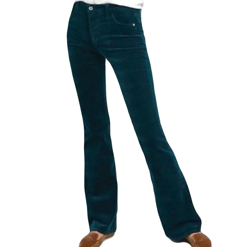 Anthropologie Pilcro High Right Boot Cut Corduroy Deep Teal 29 Like New